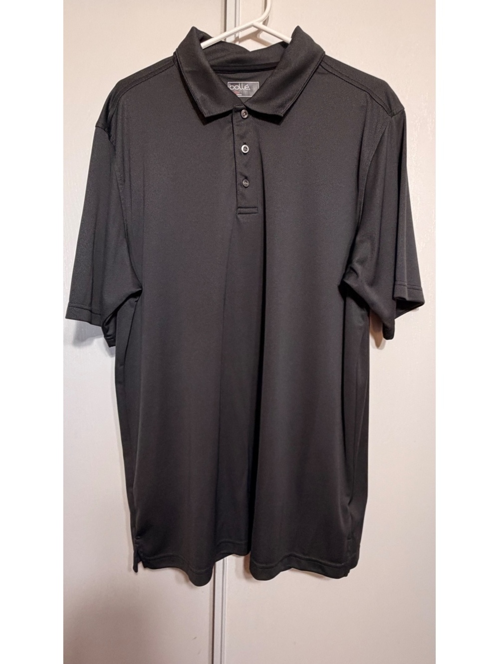 Bolle Mens XL Black Performance Polo Shirt Golf Tennis Short Sleeve Polyester